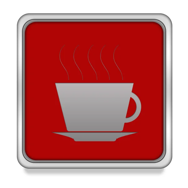 Coffee square icon on white background — Stock Photo, Image