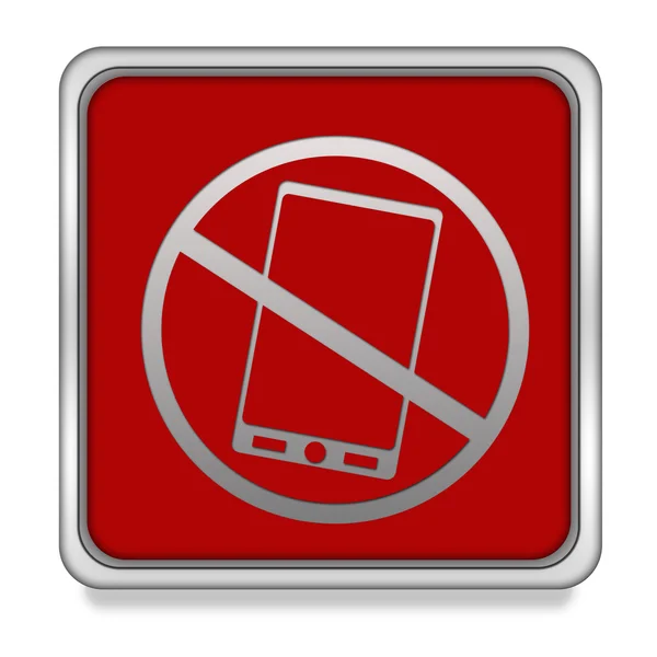 Phone ban square icon on white background — Stock Photo, Image