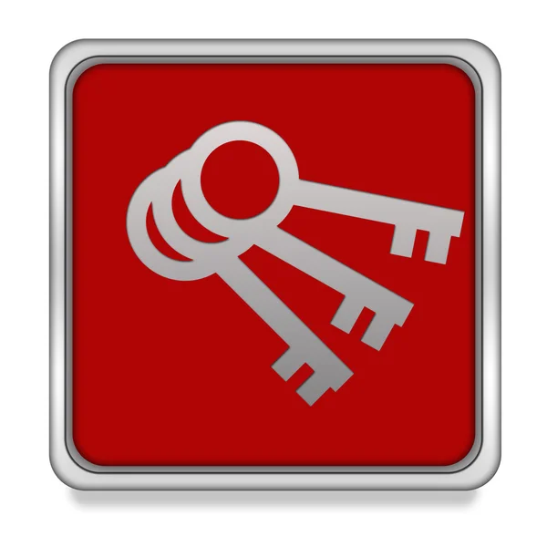 Icono cuadrado clave sobre fondo blanco —  Fotos de Stock