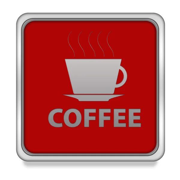 Koffie vierkante pictogram op witte achtergrond — Stockfoto