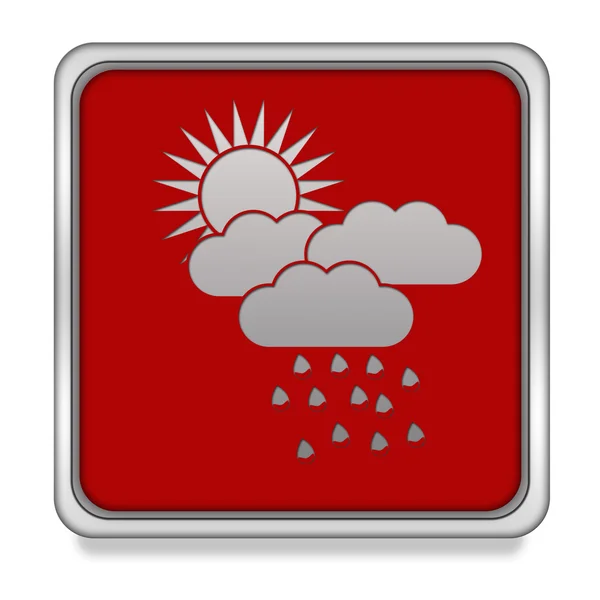 Rain square icon on white background — Stock Photo, Image