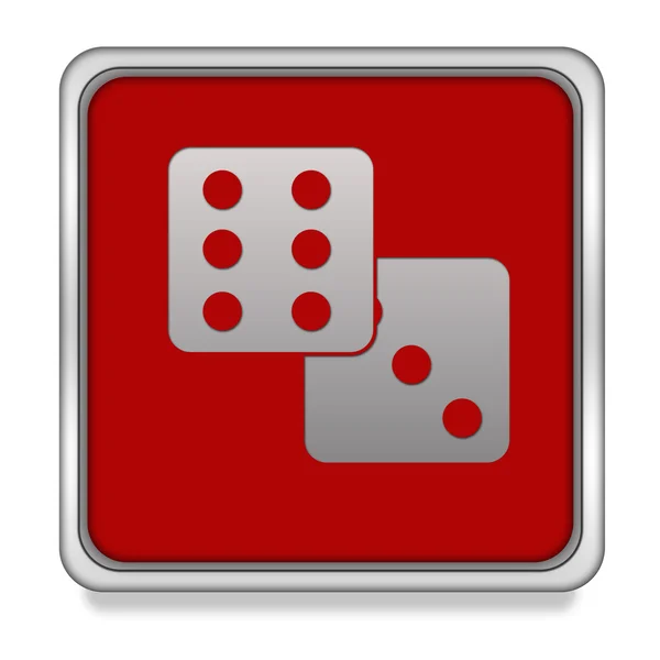 Spiel quadratische Symbol auf weißem Hintergrund — Stockfoto