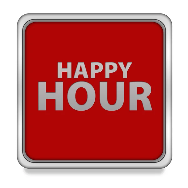 Happy hour square icon on white background — Stock Photo, Image