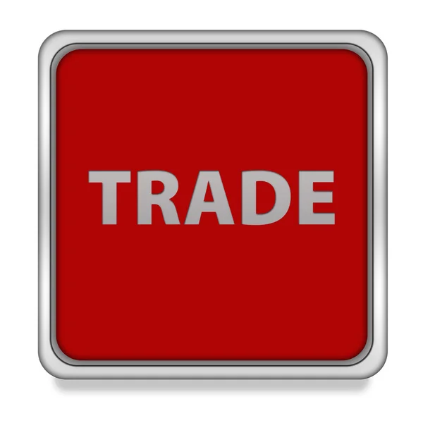Handel fyrkantiga ikonen på vit bakgrund — Stockfoto