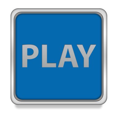 kare simgesi beyaz arka plan üzerinde oynamak