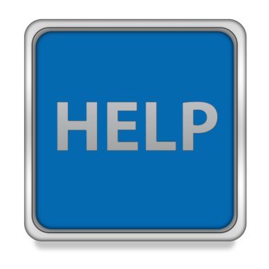 Beyaz arkaplanda kare simgesine yardım et