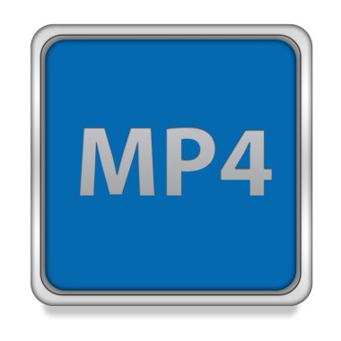 Beyaz arka plan üzerinde MP4 kare simgesi