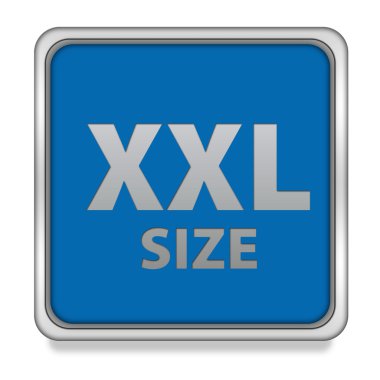 XXL boyutu kare simgesi beyaz arka plan üzerinde