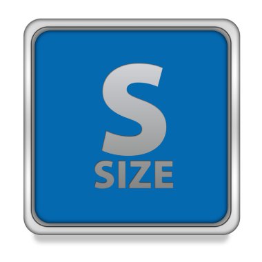 S boyutu kare simgesi beyaz arka plan üzerinde