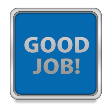 Beyaz arka plan üzerinde iyi iş kare simgesi