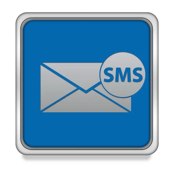 Icône carrée sms sur fond blanc — Photo