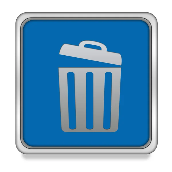 Bote de basura icono cuadrado sobre fondo blanco —  Fotos de Stock