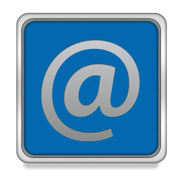 Τετράγωνο εικονίδιο ηλεκτρονικού ταχυδρομείου σε άσπρο φόντο — Φωτογραφία Αρχείου