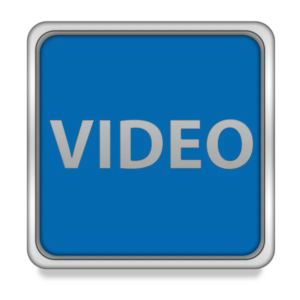 Vierkante videopictogram op witte achtergrond — Stockfoto
