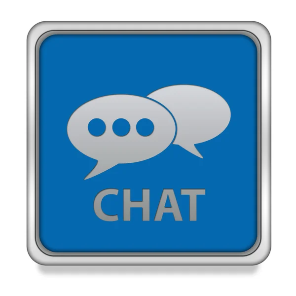 Chat fyrkantiga ikonen på vit bakgrund — Stockfoto