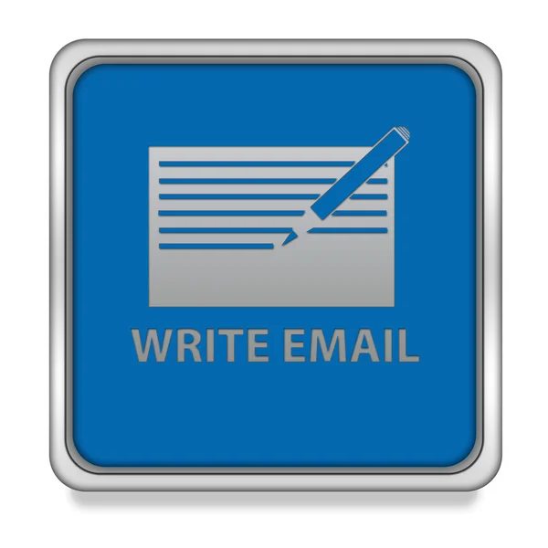 Email square icon on white background — Stock Photo, Image