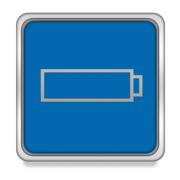 Battery square icon on white background — Stock Photo, Image