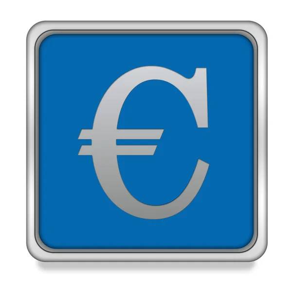 Euro ícone quadrado no fundo branco — Fotografia de Stock