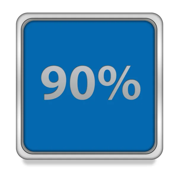 Ninety percent square icon on white background — Stock Photo, Image