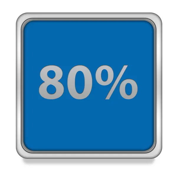 Eighty percent square icon on white background — Stock Photo, Image