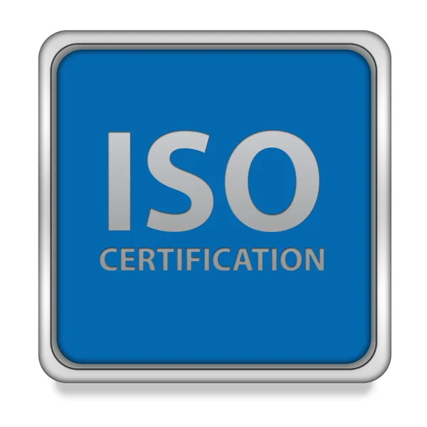 Iso icono cuadrado de certificación sobre fondo blanco —  Fotos de Stock