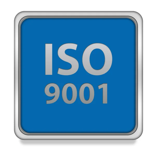 ISO 9001 fyrkantiga ikonen på vit bakgrund — Stockfoto