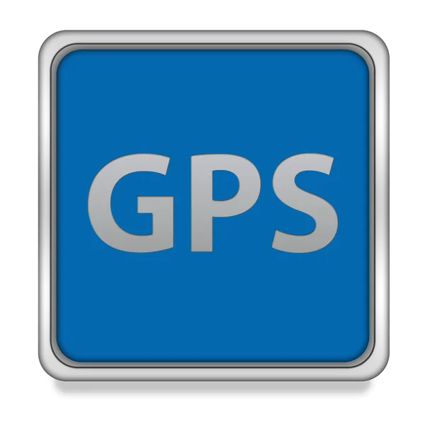 Gps ícone quadrado no fundo branco — Fotografia de Stock