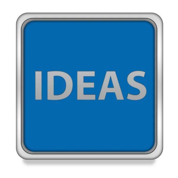 Ideer med kvadratisk ikon på hvit bakgrunn – stockfoto