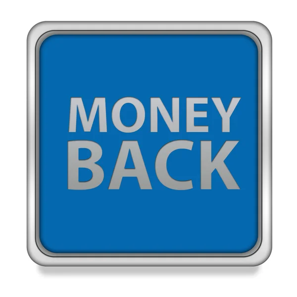 Money back square icon on white background — Stock Photo, Image