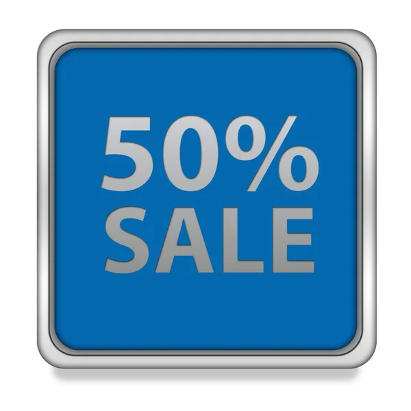 Sale fifty percent square icon on white background — Stock Photo, Image