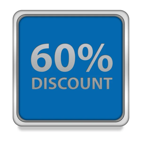 Discount sixty percent square icon on white background — Stock Photo, Image