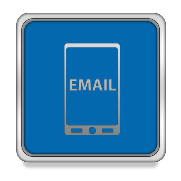 E-mail pictograma pătrat pe fundal alb — Fotografie, imagine de stoc