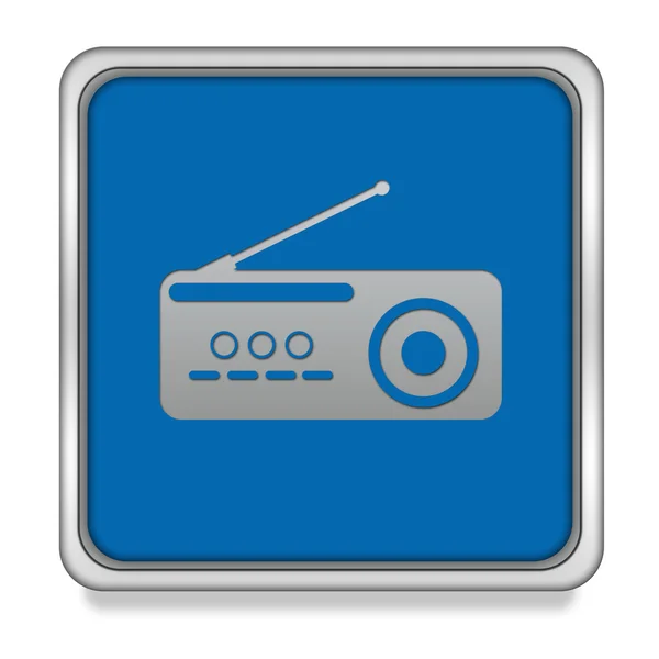 Icono cuadrado de radio sobre fondo blanco —  Fotos de Stock
