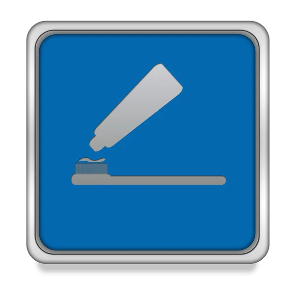 Tooth brush square icon on white background — Stock Photo, Image