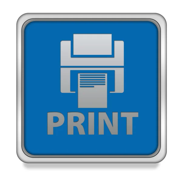 Print square icon on white background — Stock Photo, Image