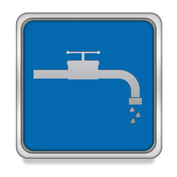 Water vierkante pictogram op witte achtergrond — Stockfoto