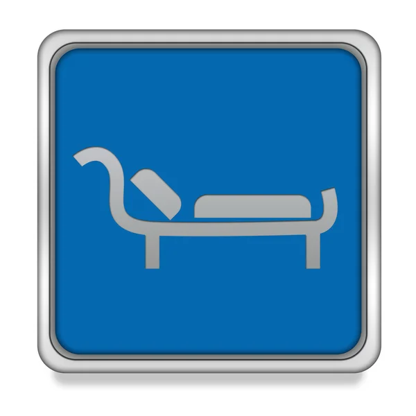 Bed square icon on white background — Stock Photo, Image