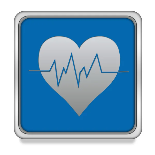 Herz-Quadrat-Symbol auf weißem Hintergrund — Stockfoto