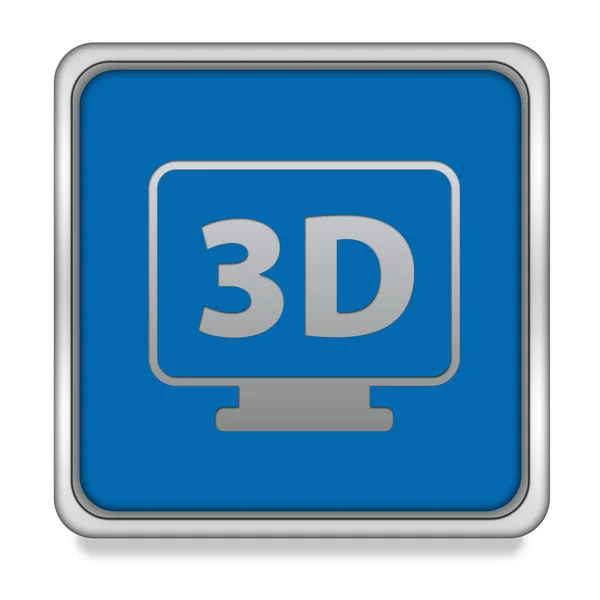 3D ikona kwadrat na białym tle — Zdjęcie stockowe