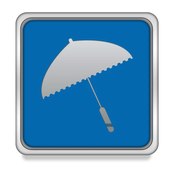 Ícone quadrado guarda-chuva no fundo branco — Fotografia de Stock