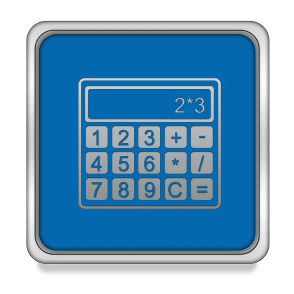 Quadratisches Symbol auf weißem Hintergrund berechnen — Stockfoto