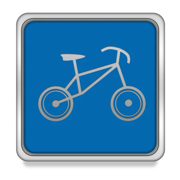 自転車白い背景の四角形のアイコン — ストック写真