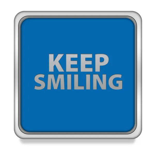 Keep smiling square icon on white background — Stock Photo, Image