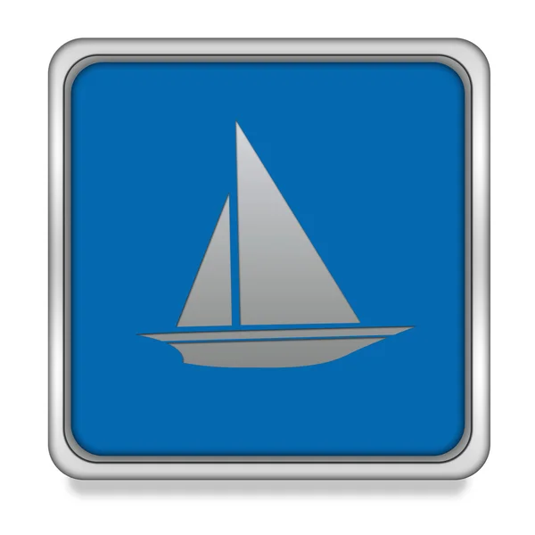 Beyaz arka plan üzerinde tekne kare simgesi — Stok fotoğraf
