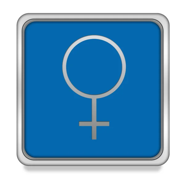 Icona quadrata femminile su sfondo bianco — Foto Stock