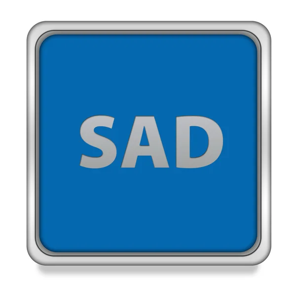Smutný čtvercovou ikonu na bílém pozadí — Stock fotografie