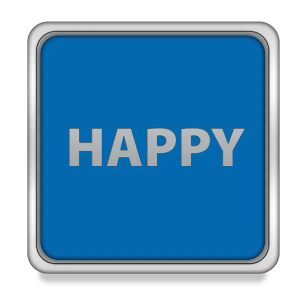 Happy square icon on white background — Stock Photo, Image