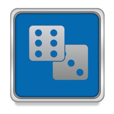 Beyaz arka plan üzerinde oyun kare simgesi