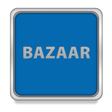 In Bazaarı kare simgesi beyaz arka plan üzerinde