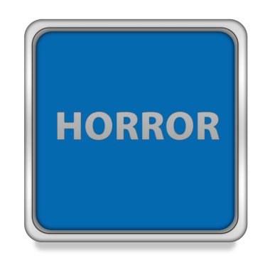 Beyaz arka plan üzerinde korku kare simgesi